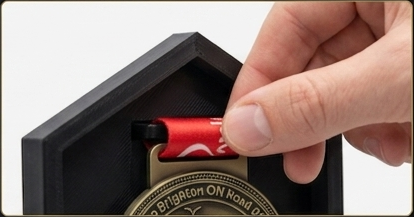 Insert medal into mount